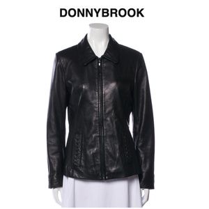 Donnybrook 100% Leather Zipped Black Jacket, Medium NWOT